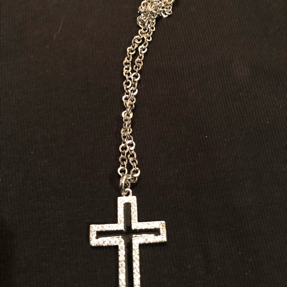 Dazzling Silver Cross Necklace